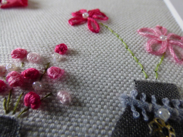 Embroidered fabric picture
