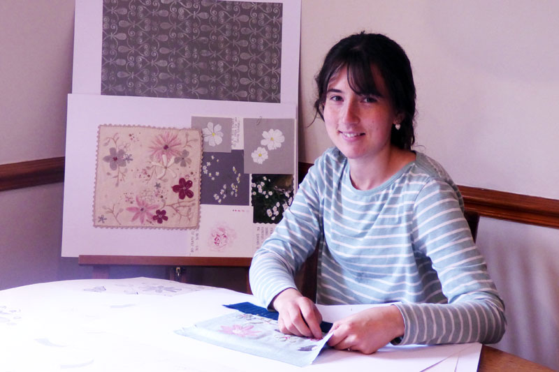 Sarah Elizabeth Anne working in her studio
