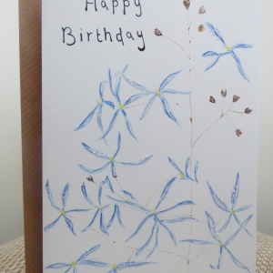 Blue Flora Card greeting card